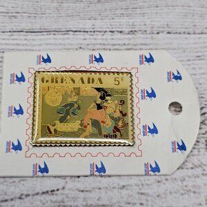 Disney Snow White and the Seven Dwarfs 5-cent stamp pin/brooch from Grenada
